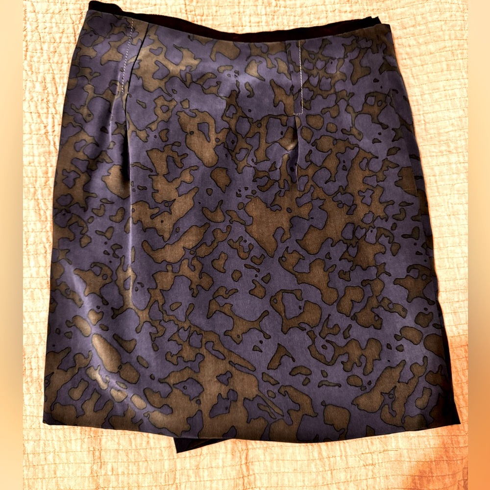 Statement piece Blue and gray silk Skirt EUC XS